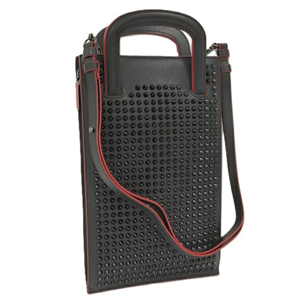 Christian Louboutin Trick Track Handbag Studded Leather Black